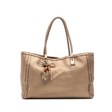 Gucci Metallic Grained Leather Bella Tote