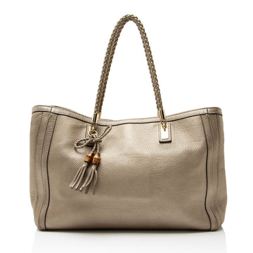 Gucci Metallic Leather Bella Medium Tote