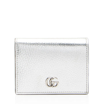 Gucci Metallic Leather GG Marmont Card Case