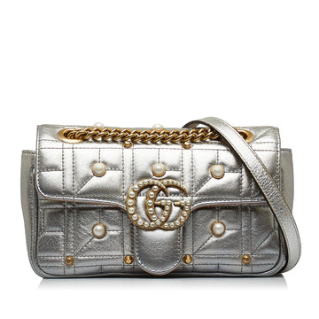 Gucci Mini GG Marmont Matelasse Pearl Crossbody Bag (SHG-NtkRNe)