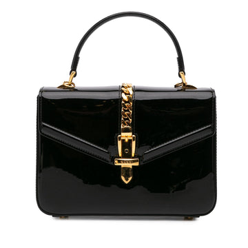 Gucci Mini Patent Sylvie 1969 Top Handle Bag