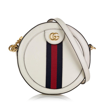 Gucci Mini Round Ophidia Leather Crossbody Bag (SHG-35657)