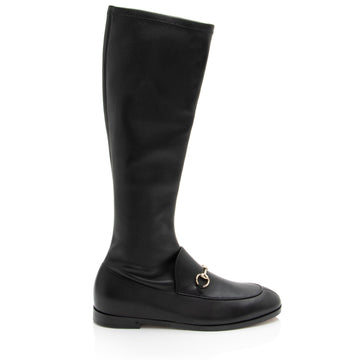 Gucci Nappa Leather Jordaan Knee High Boots - Size 7.5 / 37.5