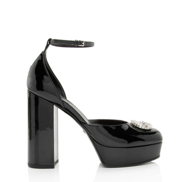Gucci Patent Leather Crystal GG Platform Pumps - Size 9.5 / 39.5