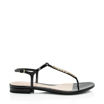 Gucci Patent Leather Signoria Thong Sandals - Size 6.5 / 36.5