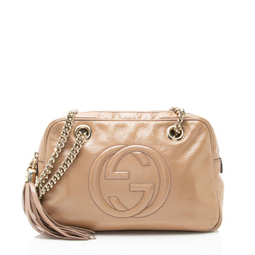 Gucci Patent Leather Soho Chain Small Shoulder Bag