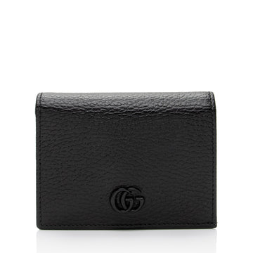 Gucci Pebbled Leather GG Marmont Card Case Wallet (SHF-dXo42g)