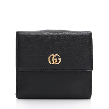 Gucci Pebbled Leather GG Marmont French Wallet (SHF-t6gHZo)