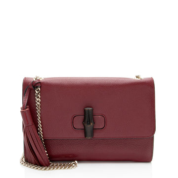 Gucci Pebbled Leather Miss Bamboo Medium Crossbody