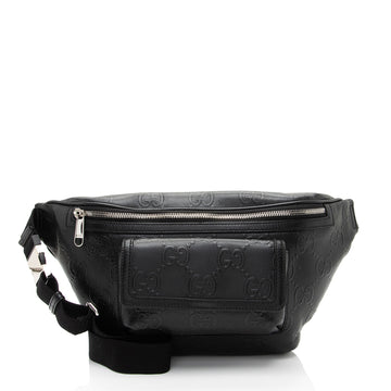 Gucci Perforated Embossed Leather GG Pocket Belt Bag (SHF-TJNqCI)