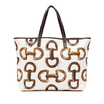 Gucci Printed Canvas Horsebit Tote
