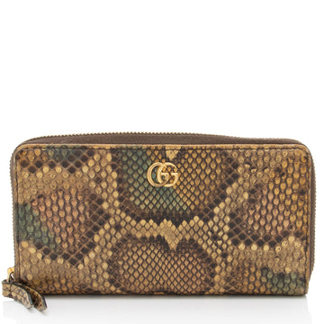 Gucci Python GG Marmont Zip Around Wallet