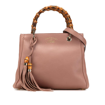 Gucci Small Calfskin Bamboo Shopper Satchel