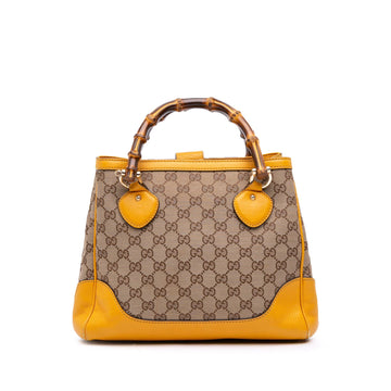 Gucci Small GG Canvas Diana Bamboo Top Handle Tote