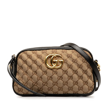Gucci Small GG Canvas Marmont Matelasse Camera Bag (SHG-8k8jfb)