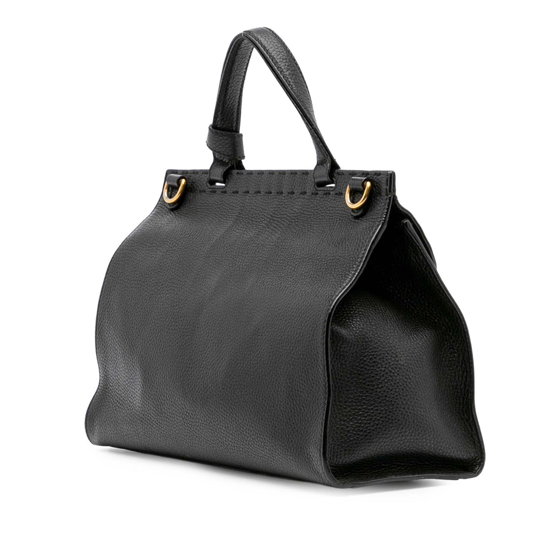 Gucci Small GG Marmont Grained Calfskin Top Handle Satchel