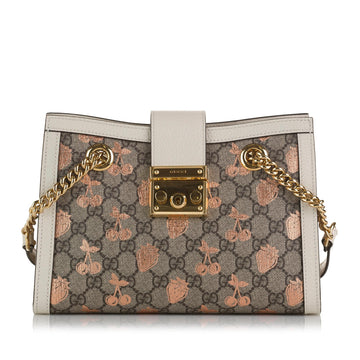 Gucci Small GG Supreme Berry Padlock Tote (SHG-pt4iss)