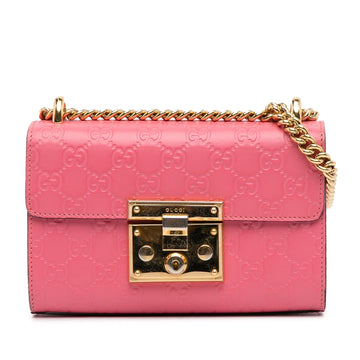 Gucci Small Guccissima Padlock Crossbody Bag (SHG-1P2MX2)