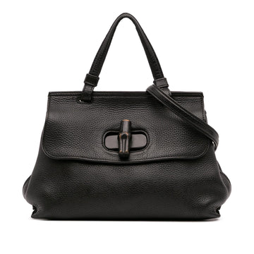 Gucci Small Leather Bamboo Daily Satchel