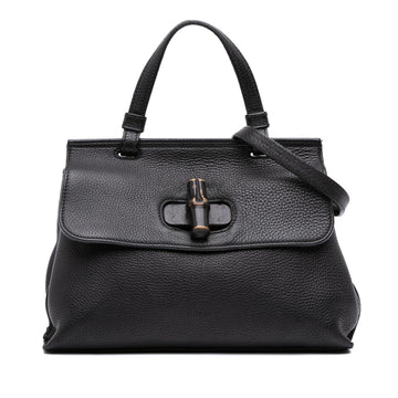 Gucci Small Leather Bamboo Daily Satchel