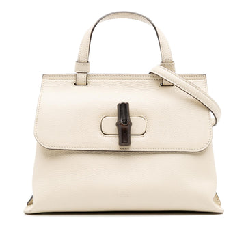 Gucci Small Leather Bamboo Daily Satchel