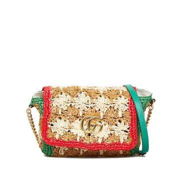 Gucci Small Raffia GG Marmont Crossbody