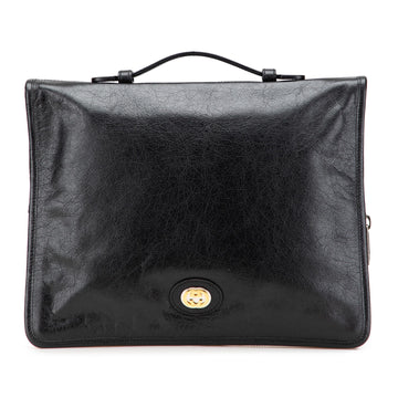 Gucci Soft Leather Interlocking G Portfolio Business Bag