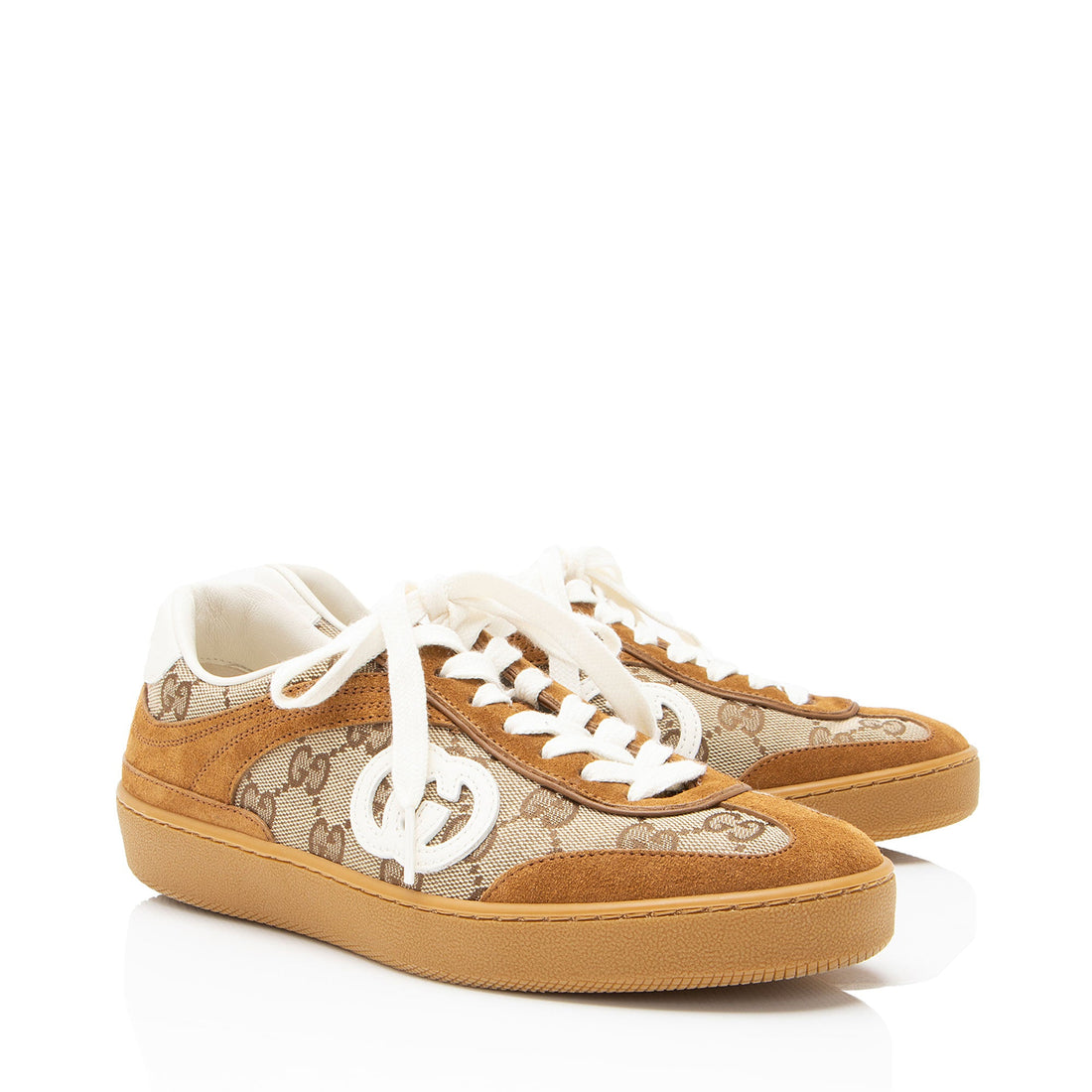 Gucci Suede GG Canvas G75 Sneakers - Size 6.5 / 36.5