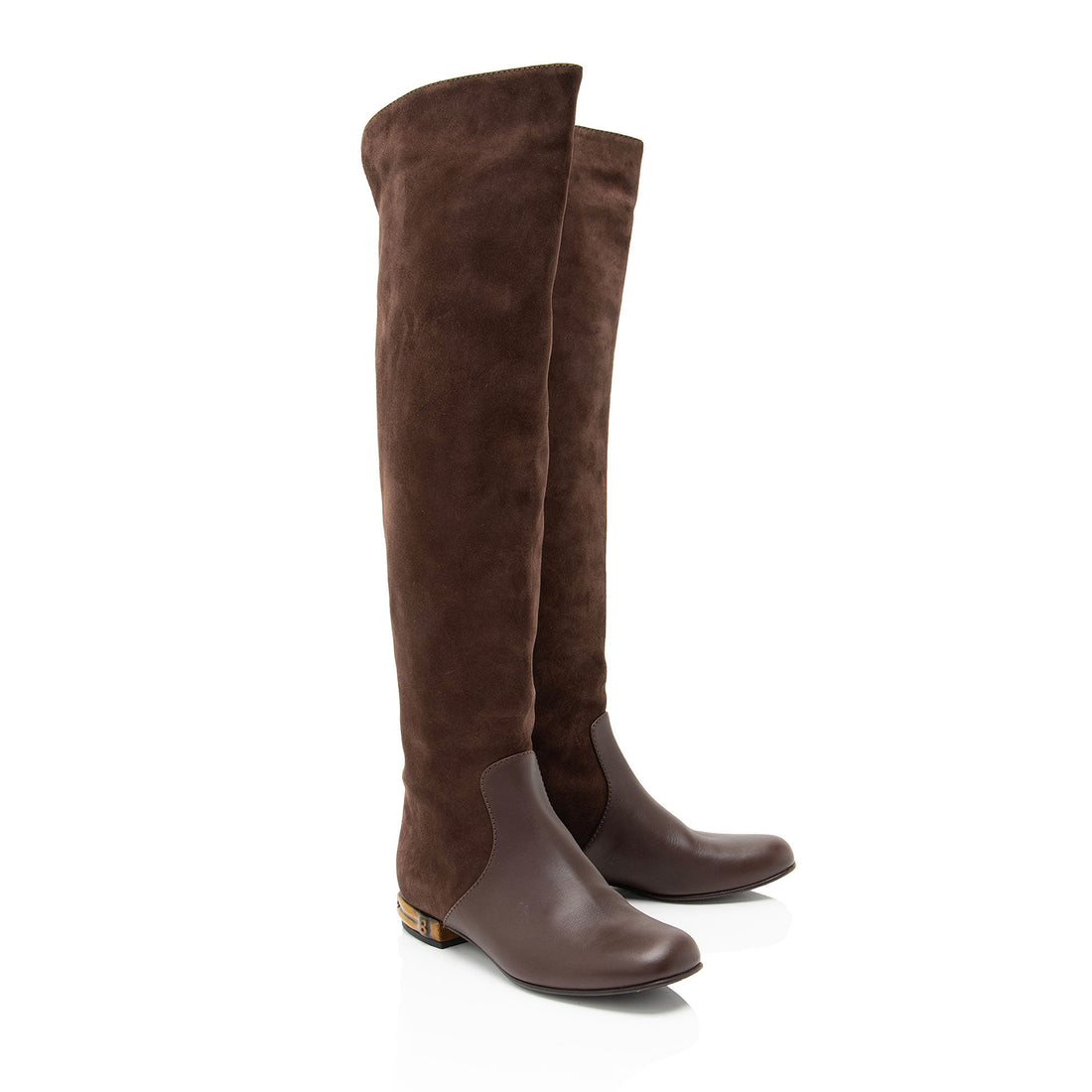 Gucci Suede Leather Bamboo Heel Knee High Boots - Size 6 / 36