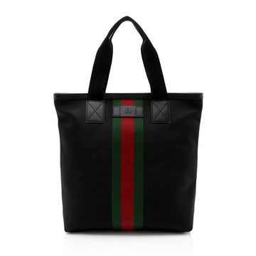 Gucci Techno Canvas Web Tote (SHF-5flfJ8)