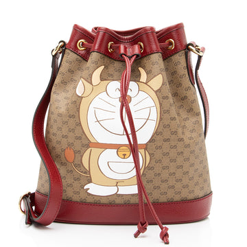 Gucci x Doraemon Micro GG Canvas Mini Bucket Bag