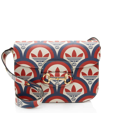 Gucci x Adidas Calfskin Interlocking G Horsebit 1955 Medium Shoulder Bag