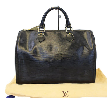 LOUIS VUITTON Epi Leather Black Speedy 30 Satchel Bag