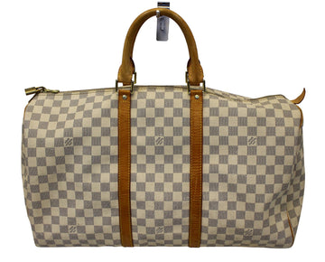 LOUIS VUITTON Damier Azur Keepall 50 Travel Bag