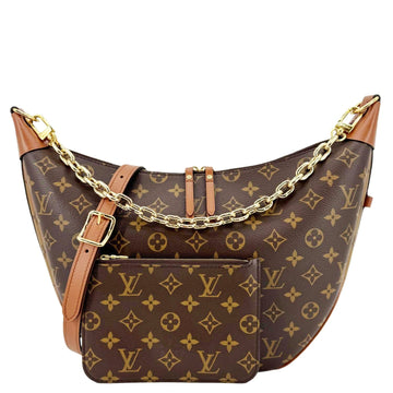 LOUIS VUITTON Loop Reverse Monogram Canvas Hobo Shoulder Bag Brown