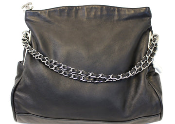 Chanel Shoulder Bag Black  Leather - CHANEL Bags