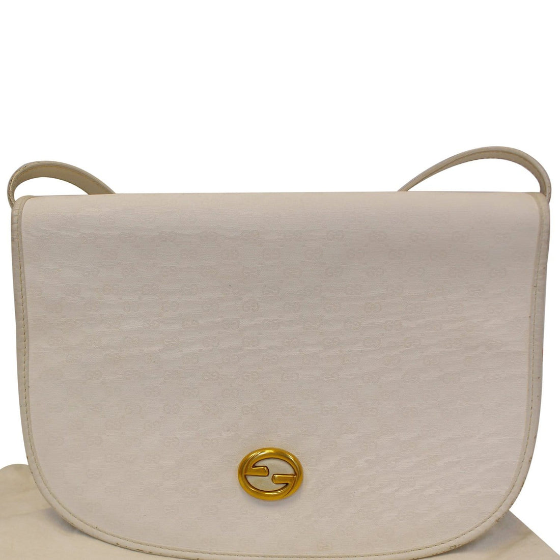 GUCCI Supreme White Flap Crossbody Bag
