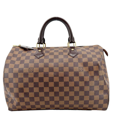 LOUIS VUITTON Speedy 35 Damier Ebene Satchel Bag Brown