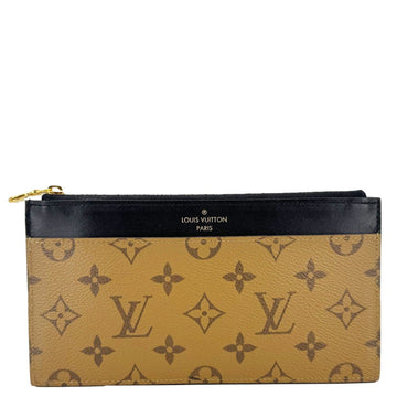 LOUIS VUITTON Slim Purse Monogram Reverse Canvas Wallet Brown