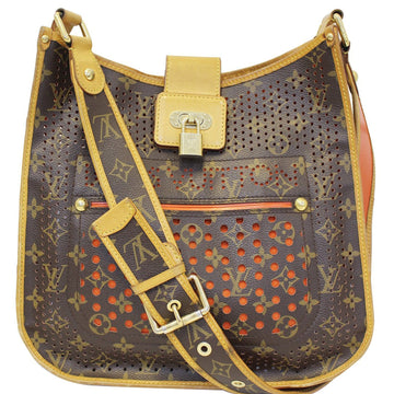 LOUIS VUITTON Orange Monogram Perforated Mtte Shoulder Bag