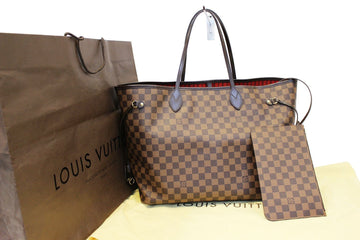 LOUIS VUITTON  Bag Damier Ebene Brown Neverfull GM Tote