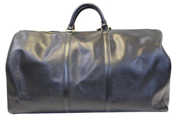 LOUIS VUITTON Boston Bag Epi Leather Black Keepall 60