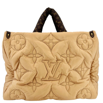 LOUIS VUITTON Onthego GM Giant Monogram Econyl Pillow Shoulder Bag Camel