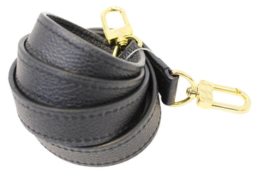 LOUIS VUITTON Shoulder Strap  Leather Black