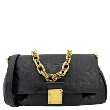 LOUIS VUITTON Favorite Monogram Empreinte Leather Shoulder Bag Black