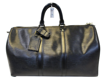 LOUIS VUITTON Epi Leather Black Keepall 45 Boston Satchel Bag