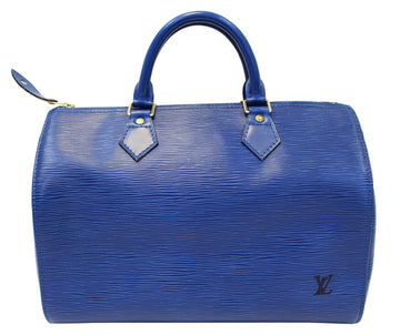 LOUIS VUITTON   Epi Leather Blue Speedy 30 Satchel Bag