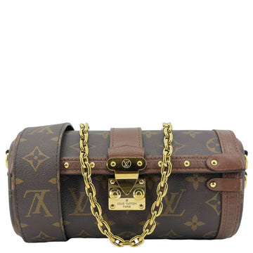 LOUIS VUITTON Papillon Trunk Monogram Canvas Satchel Bag Brown