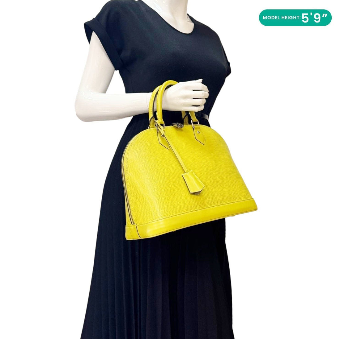 LOUIS VUITTON Alma PM Epi Leather Satchel Bag Yellow