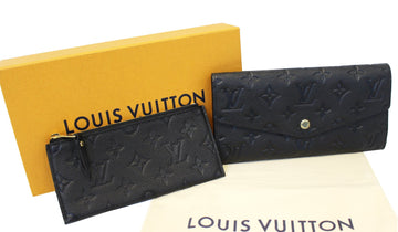 LOUIS VUITTON Black Monogram Empreinte Leather Curie Wallet